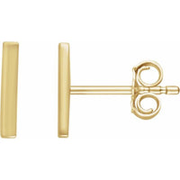 14K Yellow Vertical Bar Earrings 1