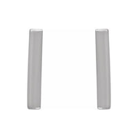 14K White Vertical Bar Earrings 2