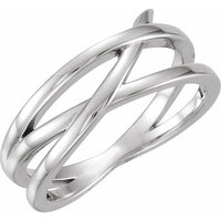 14K White Criss-Cross Ring 1