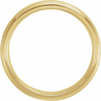 18K Yellow Gold 5 mm Half Round Comfort-Fit Band With Milgrain 