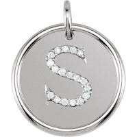 Sterling Silver 1/10 CTW Natural Diamond Initial S Pendant