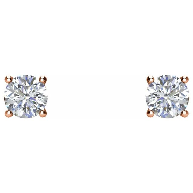 14K Rose 1/4 CTW Diamond Stud Earrings 2