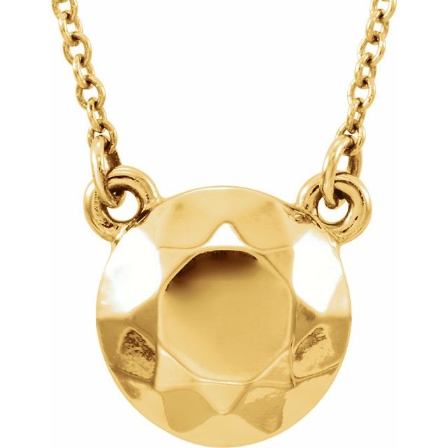 14K Yellow Faceted Design Circle 16.5" Necklace 1