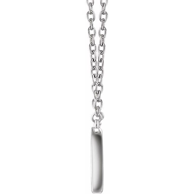 14K White Rectangle 16-18" Necklace 2