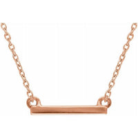 14K Rose 18x1.5 mm Petite Bar 16-18" Necklace 1