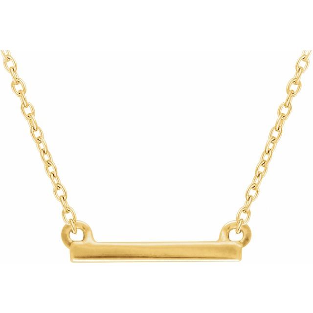 14K Yellow 18x1.5 mm Petite Bar 16-18" Necklace 1