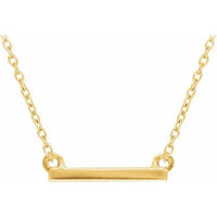 14K Yellow 18x1.5 mm Petite Bar 16-18" Necklace 1