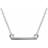 14K White 18x1.5 mm Petite Bar 16-18" Necklace 1