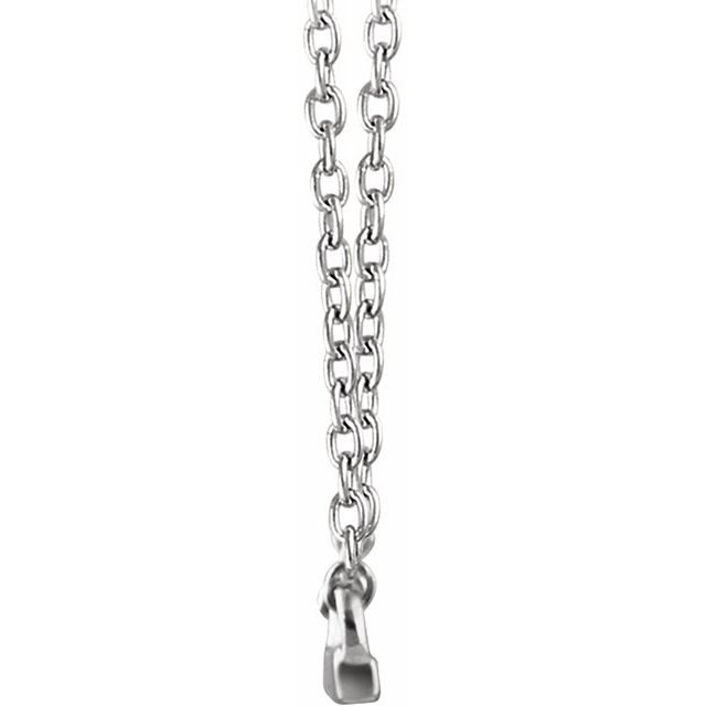 14K White 18x1.5 mm Petite Bar 16-18" Necklace 2