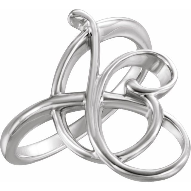 14K White Freeform Ring 1