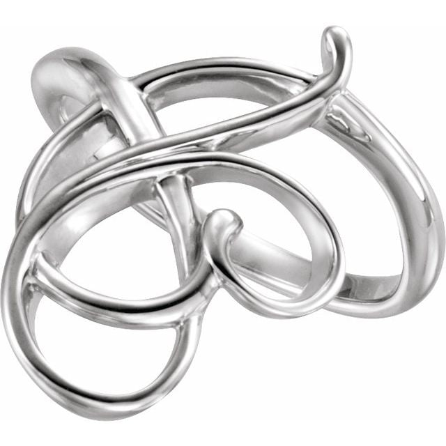 14K White Freeform Ring 3