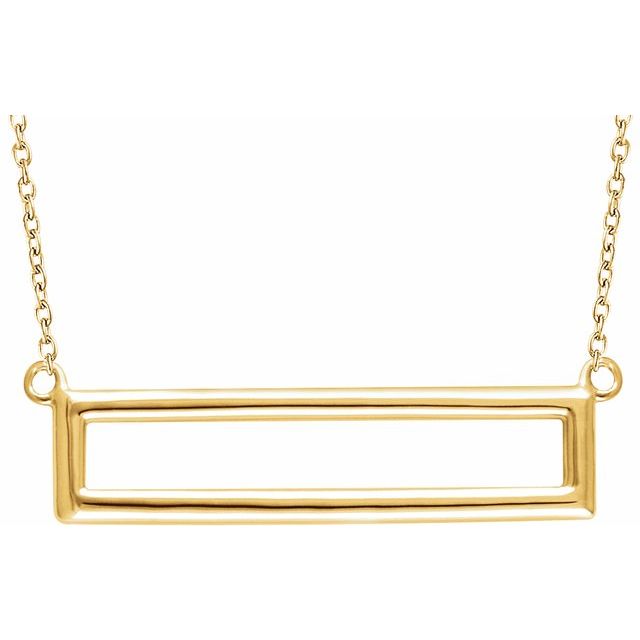 14K Yellow Rectangle 16-18" Necklace 1