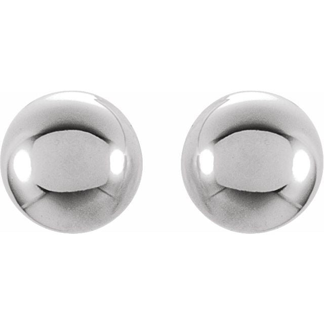 14K White 4 mm Ball Stud Earrings 2