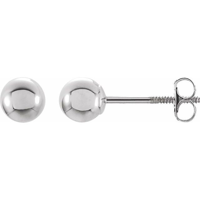 14K White 4 mm Ball Stud Earrings 1