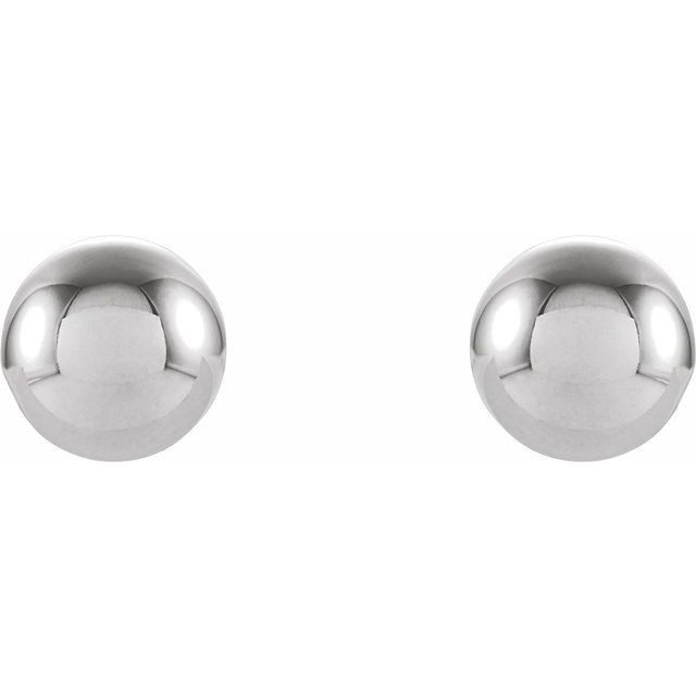 14K White 5 mm Ball Stud Earrings 2