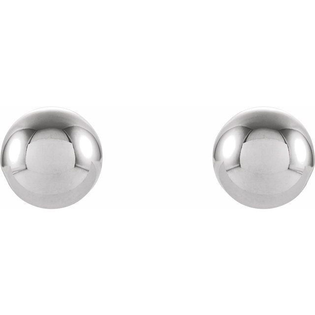 14K White 3 mm Ball Stud Earrings 2