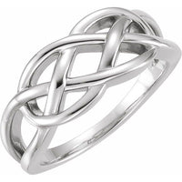 Sterling Silver 9 mm Criss-Cross Ring 1