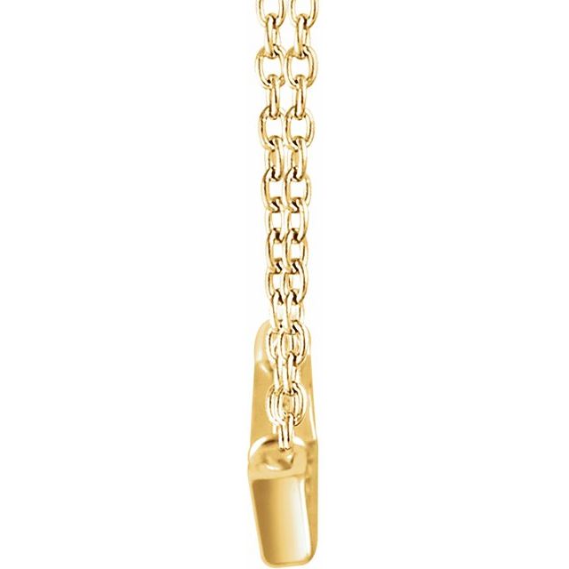 14K Yellow 1/4 CTW Diamond Baguette Bar 16-18" Necklace 2