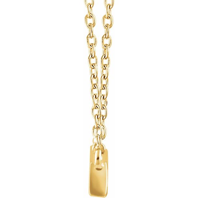 14K Yellow 1/2 CTW Diamond Baguette Bar 16-18" Necklace 2