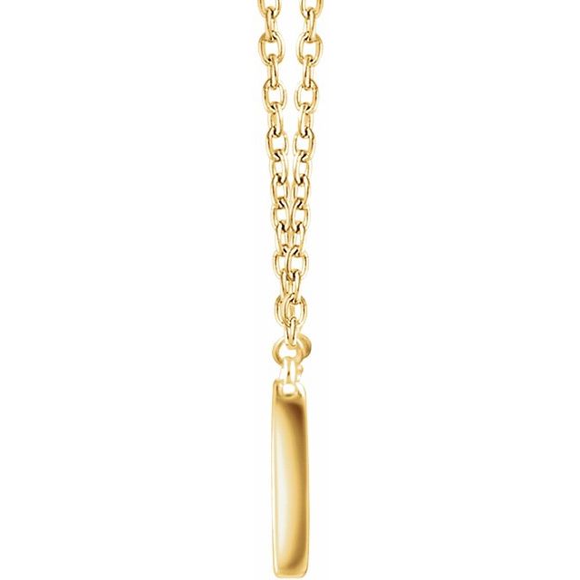 14K Yellow 3/8 CTW Diamond Rectangle 16-18" Necklace 2