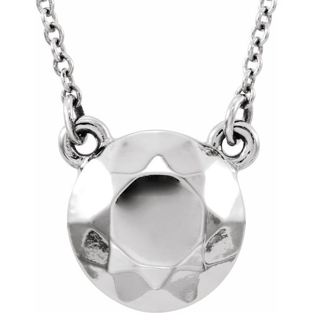 14K White Faceted Design Circle 16.5" Necklace 1