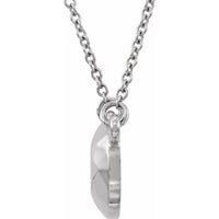 14K White Faceted Design Circle 16.5" Necklace 2