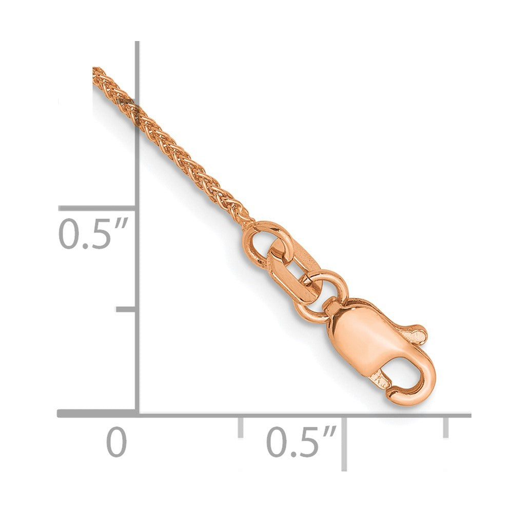 Leslie's 14K Rose Gold 1mm Spiga (Wheat) Chain Anklet