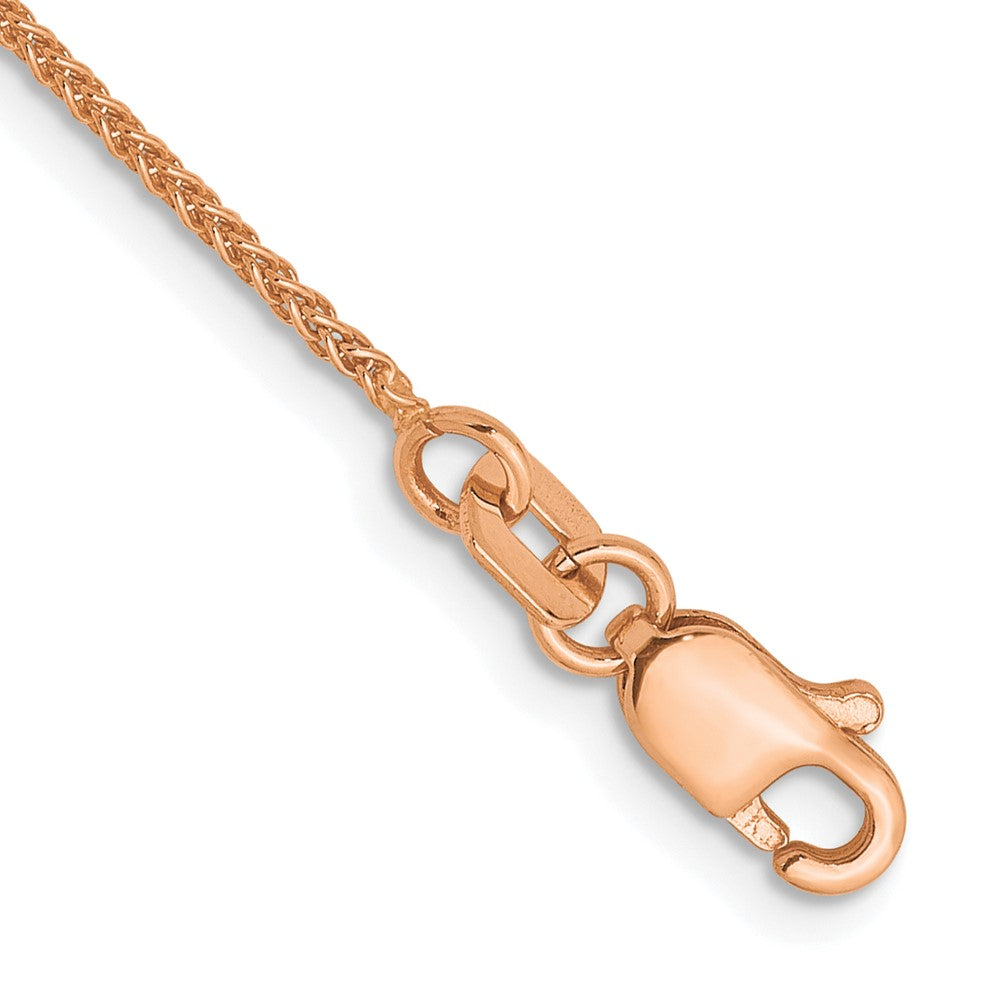 Leslie's 14K Rose Gold 1mm Spiga (Wheat) Chain Anklet