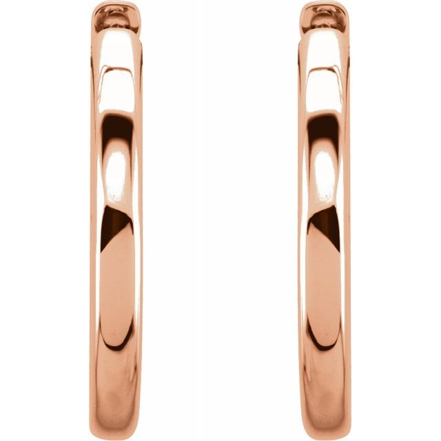 14K Rose 38.7 mm Hinged Hoop Earrings 2