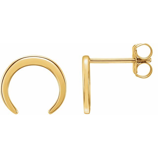 14K Yellow Crescent Earrings 1
