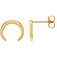 14K Yellow Crescent Earrings 1