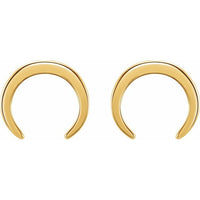 14K Yellow Crescent Earrings 2