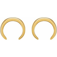 14K Yellow Crescent Earrings 2