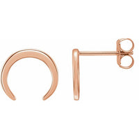 14K Rose Crescent Earrings 1