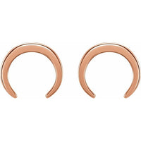 14K Rose Crescent Earrings 2