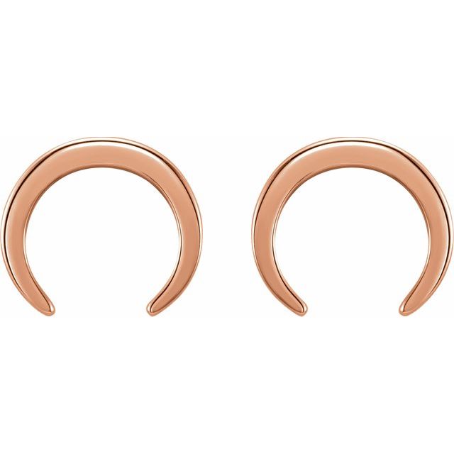 14K Rose Crescent Earrings 2