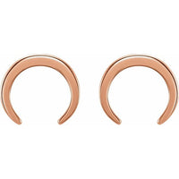 14K Rose Crescent Earrings 2