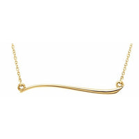 14K Yellow Freeform Bar 17.44" Necklace 1