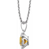 14K White Citrine & .05 CTW Diamond 18" Necklace 2