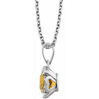 14K White Citrine & .05 CTW Diamond 18" Necklace 2