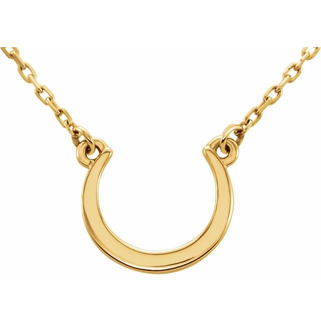 14K Yellow Crescent 18" Necklace 1