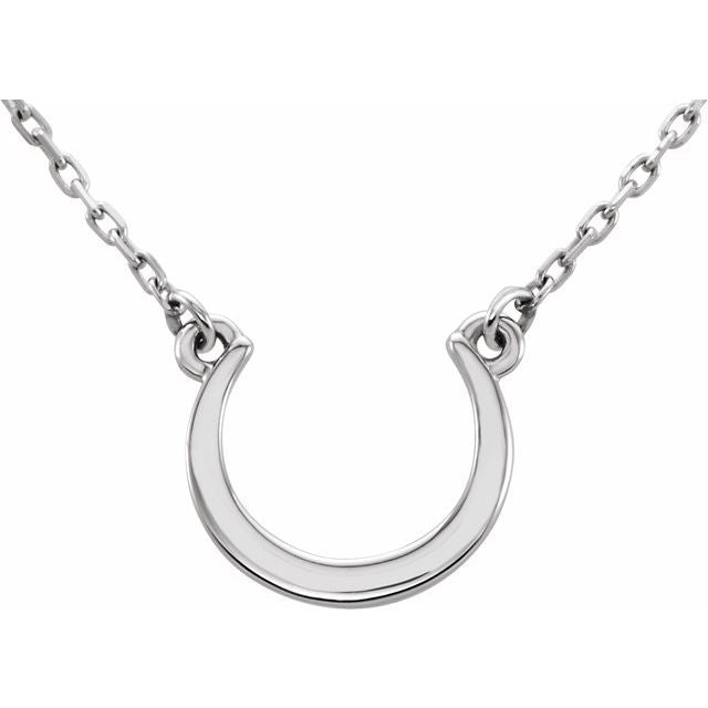 14K White Crescent 18" Necklace 1
