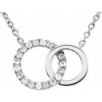 14K White .06 CTW Diamond Circle 18" Necklace 1