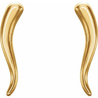 14K Yellow Horn Earrings 2