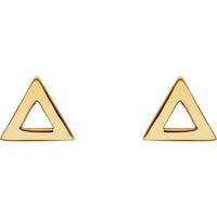 14K Yellow Triangle Earrings 2