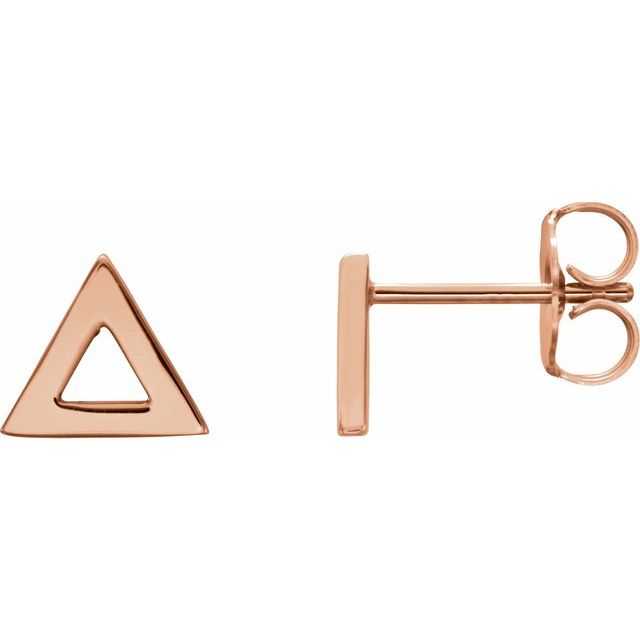 14K Rose Triangle Earrings 1