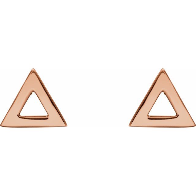 14K Rose Triangle Earrings 2