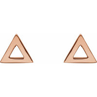 14K Rose Triangle Earrings 2