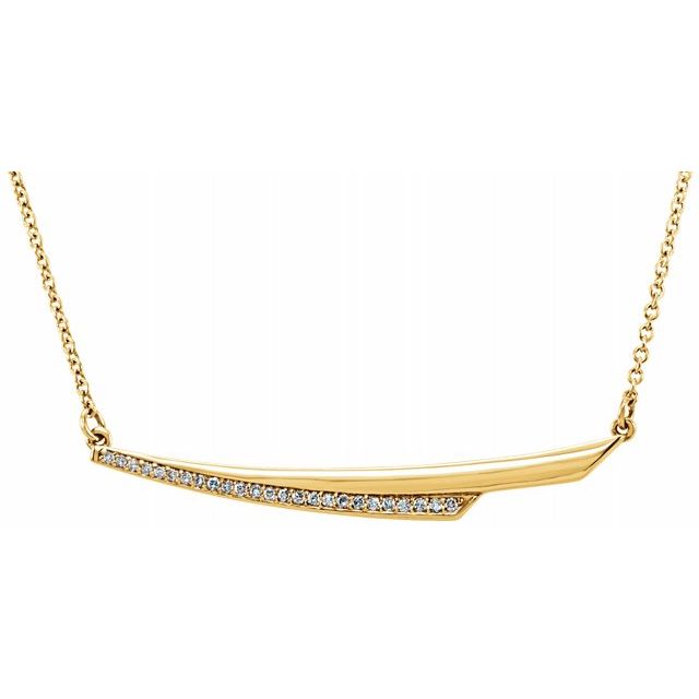 14K Yellow .08 CTW Diamond Bar 17.5" Necklace 1