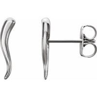 Sterling Silver Horn Earrings 1